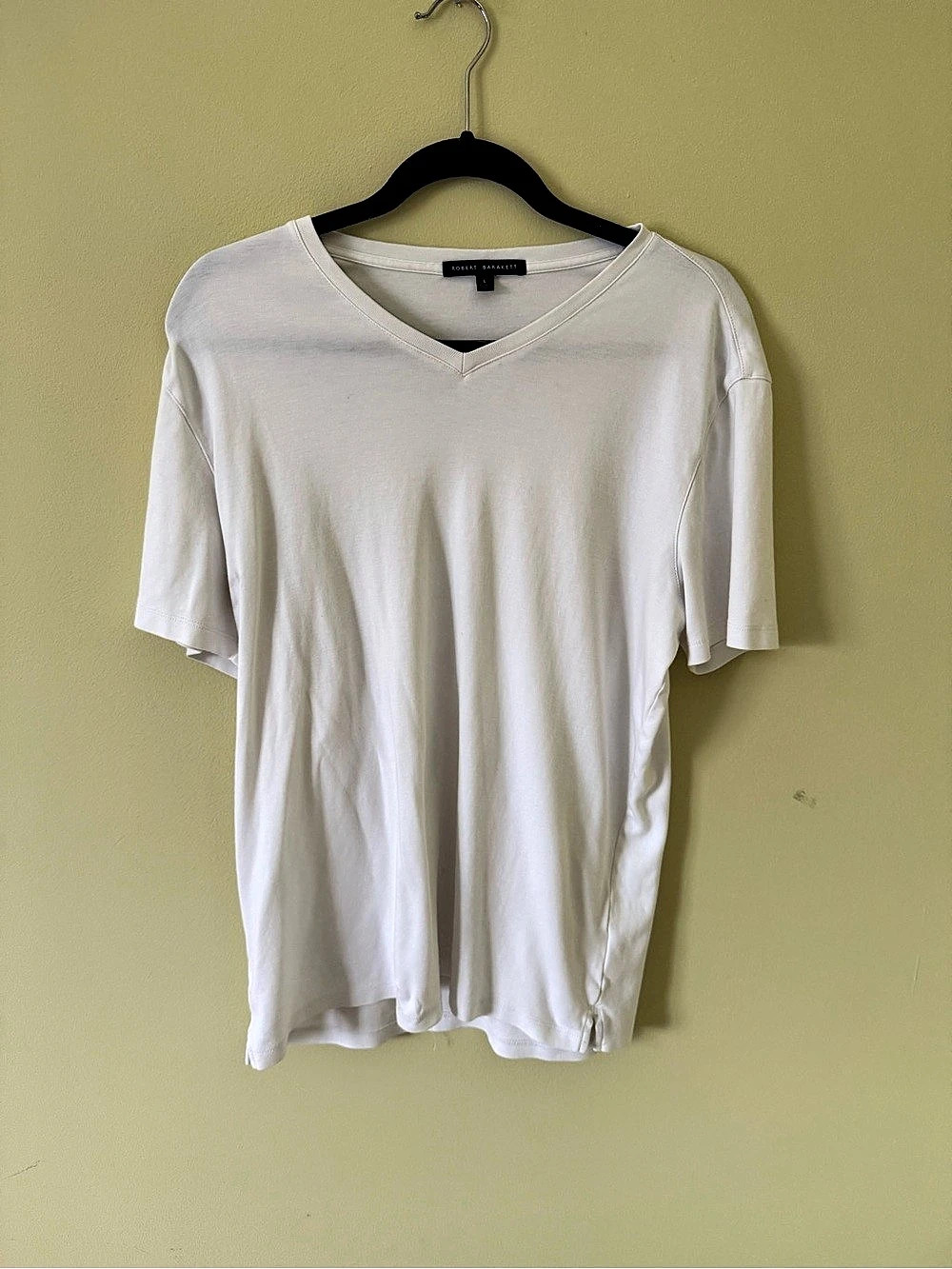 Robert Barakett Georgia V-Neck T-Shirt Pima Cotton White